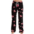 thumbnail image 5 of Youpwaven Women's Pajama Pants with Valentine Heart Print - Soft, Cozy, and Perfect for Couples Romantic Night, Lounge Pants, and Nighttime Comfort. Great for Valentine's Day, 5 of 7