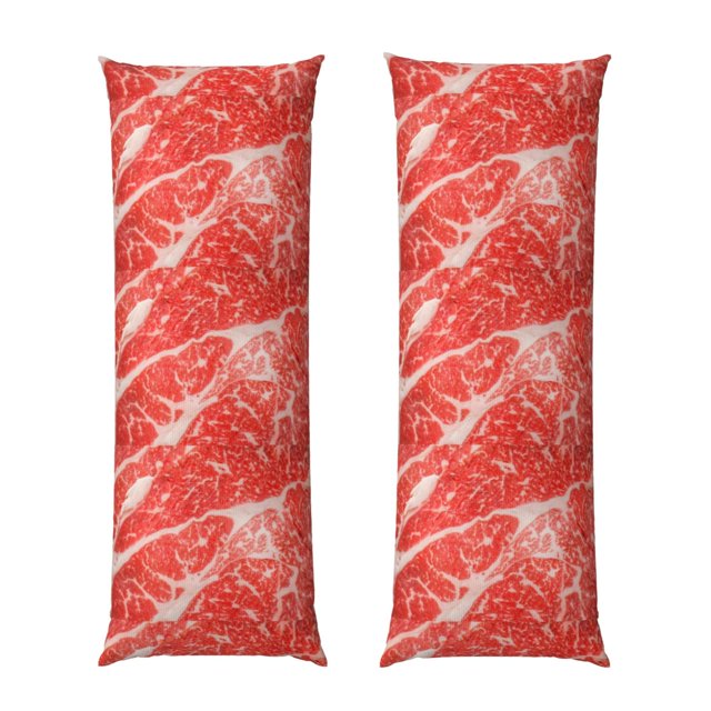 Fotbe Beef Steaks Funda para Almohada Corporal con Diseño, Funda de Microfibra Ultrasuave de 20x54 Pulgadas, Ropa de Cama Elegante