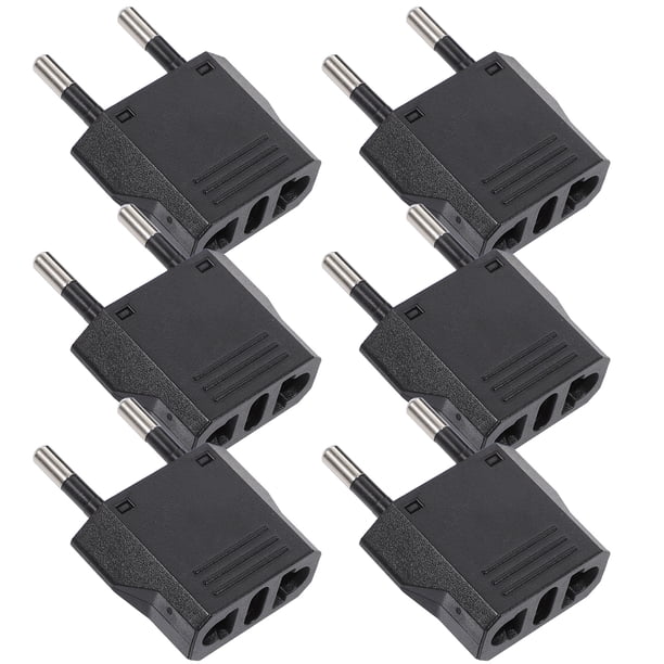 Convertidor de enchufe de 6 piezas, enchufe de EE. UU. a enchufe de la UE, cargador de 125-250 V, enchufe de la UE