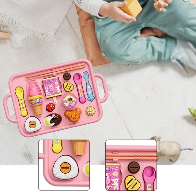 Juguetes para comer helado, muñecas, juegos de rol, habilidades motoras finas realistas, juegos de simulación, juguetes de cocina, Pascua, preescolar, Rosa