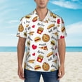 thumbnail image 2 of Bingfone Men's Short Sleeve Button Down Shirts Hawaiian Fast Food Printed Beach Shirt, 2 of 7