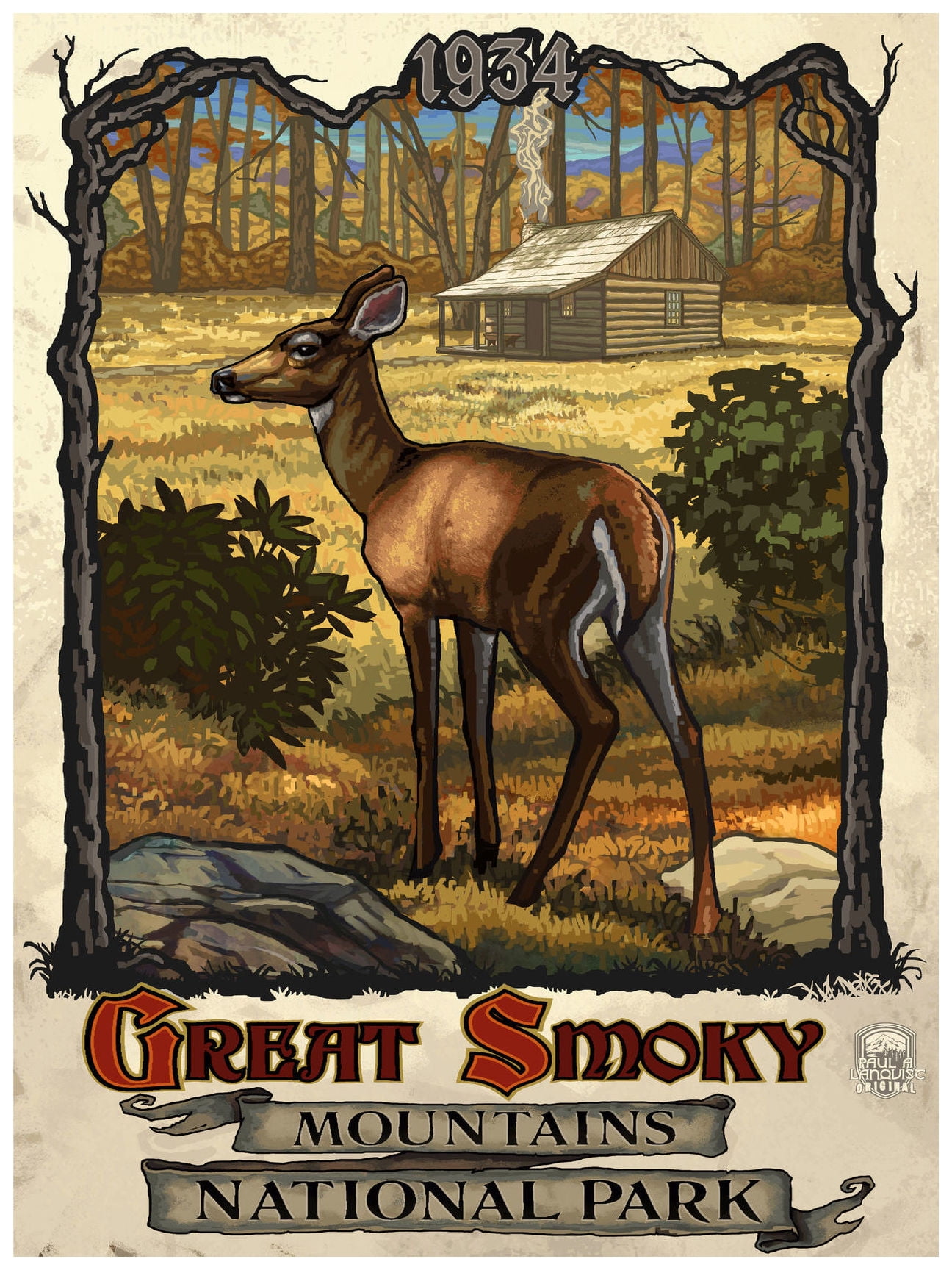 Great Smoky Mountains National Park Cabin Giclee Art Print Poster by