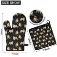 thumbnail image 6 of Bulldog Dog and Footprints Kitchen Oven Mitt and Pot Holder Sets 2 Pcs for Baking, Cooking and Grilling, Heat Resistant Up To 392 °F, 6 of 7