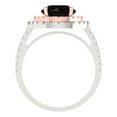 thumbnail image 4 of Halo Engagement Ring for Women - 2.6ct Natural Onyx in 14K White/Rose Gold Promise Ring, 4 of 6
