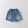 thumbnail image 3 of Boys' Jean Short Stretchy Soft Slim Fit Classic Denim Shorts Toddler and Boys 0-8Y Summer Casual Shorts, Blue 0-1 Years, 3 of 8