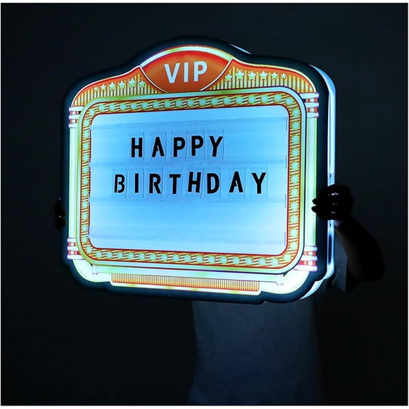 CNV VIP Bottle Service Sign 70x62x6 cm/60x53x6 cm, LED Color Club Bottle Presenter, Bar Night Club Hand Holding Light Box Sign with Remote Control