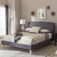 thumbnail image 2 of Baxton Studio Fannie French Classic Modern Style Dark Grey Polyester Fabric Platform Bed, Multiple Sizes, 2 of 9
