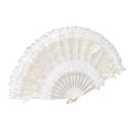 thumbnail image 3 of Abanico plegable de encaje Abanico plegable de encaje blanco Decoración de moda Abanico de encaje para mujer Retro Mariposa, 3 of 9