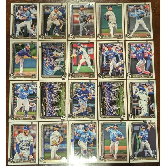 2025 Topps Series 1   2 Baseball Card Team Set 20 Cards Kansas City Royals Bobby Witt Sal Perez
