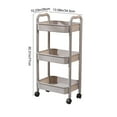 thumbnail image 4 of Msgweeeg Cart Organizer Snack Cart Kitchen Storage Cart 3-layer Black with Armrests Storage Rack Bathroom Toilet Toiletries Storage Cart for Kitchen and Pantry, 4 of 7