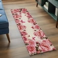 thumbnail image 3 of 2'x6' Rug Runners for Hallways Kitchen, Pink Roses Non Slip Entryway Beside Floor Carpet Runner, Spring Floral Elegant Pastoral Butterfly Retro Laundry Room Bedroom Throw Rugs Mat for Family Pet, 3 of 8