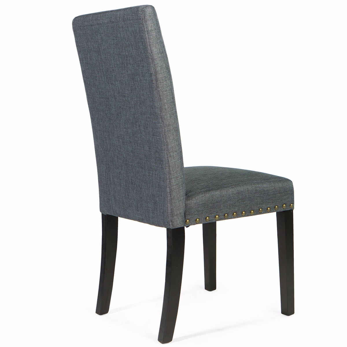 Barton 2pcs Parson Dining Chair Armless Side Chair High-Backrest w/ Nailhead Trim, Grey