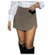 thumbnail image 2 of Conjunto de falda y pantalón informal asimétrico de color liso y cintura alta para mujer, otoño-invierno - Poliéster/spandex, minifalda - Combínalo con camisas/tacones altos, 2 of 3