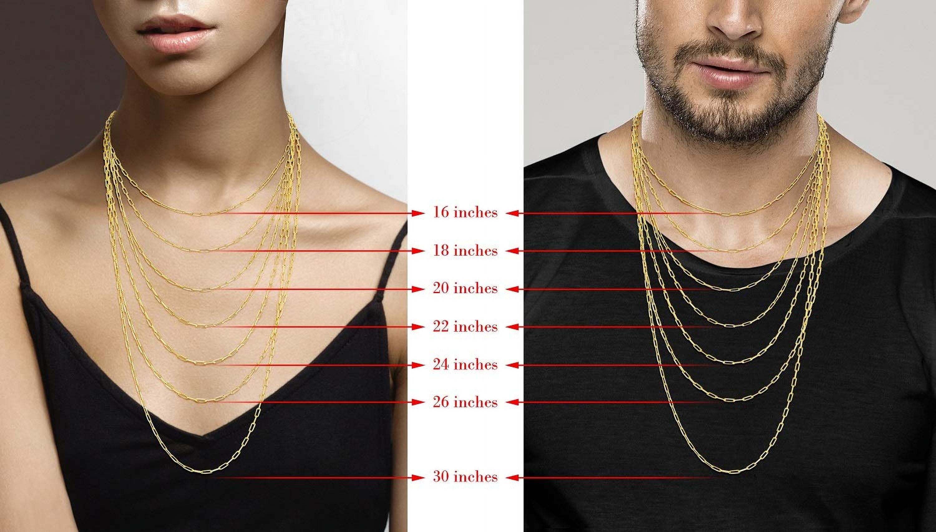 Miabella Solid 18K Gold Over 925 Sterling Silver Italian 2.5mm Paperclip Link Chain Necklace for Women, Made in Italy (24 Inches)