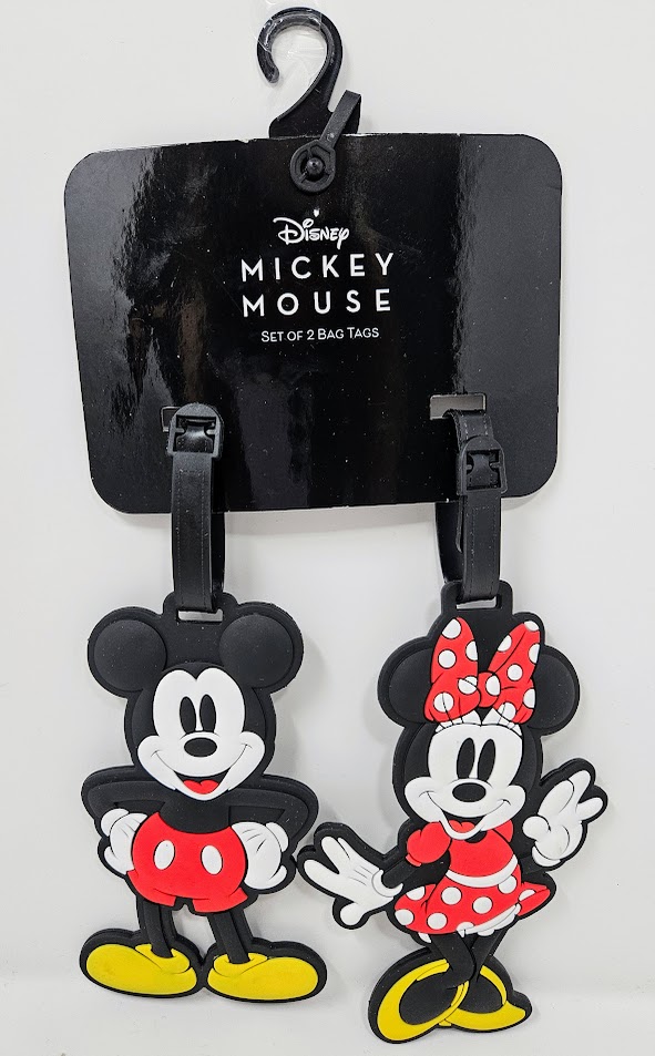 Disney Classic 2-Piece Suitcase ID Tag Set with Adjustable Straps, Mickey and Minnie Mouse, Multi, One Size