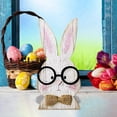 thumbnail image 5 of Easter Bunny Figurine Glasses-Wearing Adorable Rabbit Desktop Decoration Home Wooden Sculpture Holiday Ornament, 5 of 6