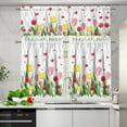 thumbnail image 2 of Tulip Flower Kitchen Curtain and Valances Set for Windows Treatment Holiday Decor Curtains Gifts Short Curtain 36 Inch Rod Pocket Window Panels, 2 of 5
