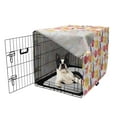 thumbnail image 5 of Vintage Dog Crate Cover, Nostalgic Colorful Exotic Flowers Bloom and Hummingbirds, Easy to Use Pet Kennel Cover Small Dogs Puppies Kittens, 7 Sizes, Salmon Blue Violet, by Ambesonne, 5 of 6