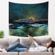 thumbnail image 2 of Tapiz de amanecer, montaña, amanecer, sol brillante, paisaje natural, tapiz, arte abstracto, decoración del hogar para habitación, 150x130cm, 2 of 7