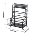 thumbnail image 5 of KFFKFF Storage Stand for Yoga Mats, Domestic Exercise Gear Arrangement Tool, Steel Construct with Powder Coating, Yoga Mat Carrier with Hooks & Casters, Storage Stand for Weights, 5 of 9