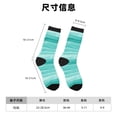thumbnail image 3 of Lukts Teal Turquoise Pattern Womens Crew Soft Moisture-wicking Socks,Moisture Control Crew Socks,Mid Calf Socks, 3 of 6