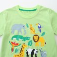 thumbnail image 3 of HILEELANG Little Boys' Short Sleeve Tees Cotton Casual Shark Animals Crewneck Summer Top T-Shirts Grey Green 3 Packs Sets 6 Years, 3 of 5