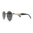 thumbnail image 6 of Mens Luxury Classic Round Metal Rim Hustler Fashion Sunglasses Gold Black - Black, 6 of 8
