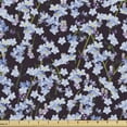 thumbnail image 1 of Floral Fabric by the Yard, Illustration of Continuing Spring Time Meadow Branches Blossoms Setting, Upholstery Fabric for Dining Chairs Home Decor Accents, Pale Ceil Blue Green by Ambesonne, 1 of 5
