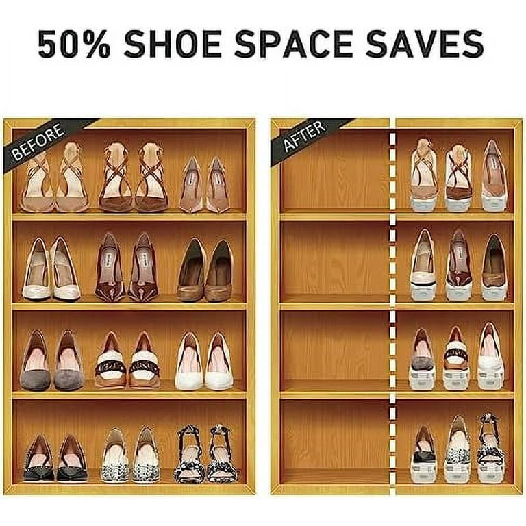 Shoe Slots Organizer 20 Pack Shoe Stackers for a Pair Of Shoes shoe storage Shoe Space Savers 50 4 Levels Adjustable Thickening Double Layer