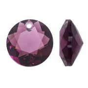 Swarovski Crystal, #6430 Round Classic Cut Pendants 14mm, 2 Pieces, Amethyst