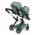 thumbnail image 2 of Bayer Design Doll Pram Xeo Twin Green & White Stars with Shoulder Bag, 3+ Years, 2 of 6