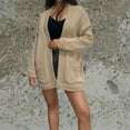 thumbnail image 2 of Erwazi Women's Cable Knit Long Sleeve Open Front Cardigan V-Neck Lightweight Sweater with Pockets, 2 of 4