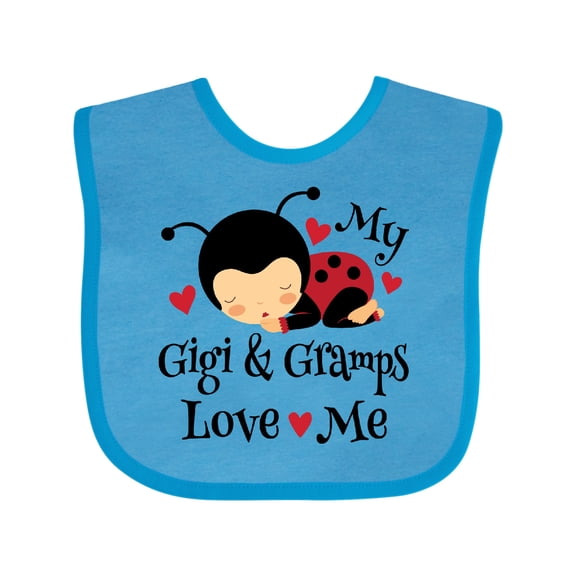 Inktastic Gigi and Gramps Grandkids Ladybug Boys or Girls Baby Bib