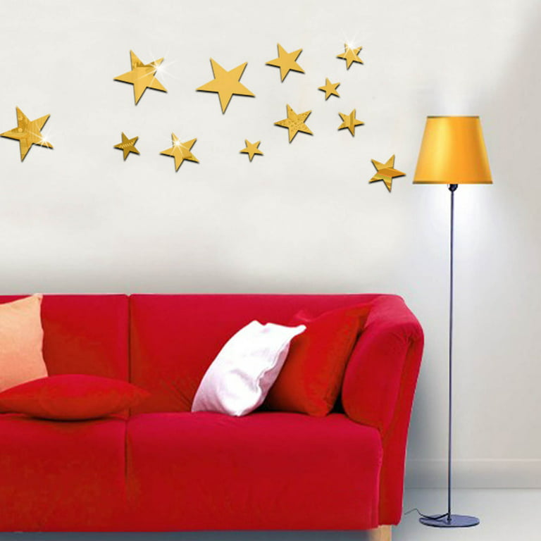 Star Acrylic Mirror Wall Stickers Bedroom Living Room Ceiling Home  Decoration Mirror Wall Stickers Stickers for Kids Room Cute Small Room  Decorations