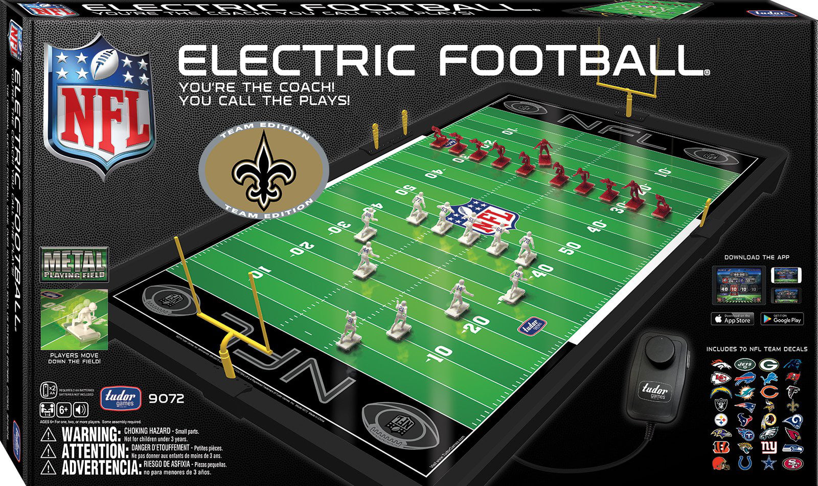 Tudor Electric Football New Orleans Saints Magnetic End Zone Team Name 