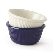 G.E.T. Shatterproof Plastic Fluted Ramekin Condiment Cup, 2 Ounce, Ivory (Set of 12)