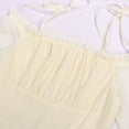 thumbnail image 5 of Guieoi Women's Tulle Patchwork Strapless Lace-Up Off-the-Shoulder Court-Style Gothic Medieval Dress Yellow L, 5 of 8