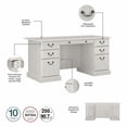 thumbnail image 4 of Bush Furniture Saratoga Executive Desk with Storage Set in Linen White Oak, 4 of 10