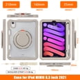thumbnail image 3 of XYX For iPad Mini 7th/6th Gen Case 8.3 inch 2024/2021, 360 Rotating Hand Grip, Shoulder Strap, Heavy Duty Drop Protection, Khaki, 3 of 7