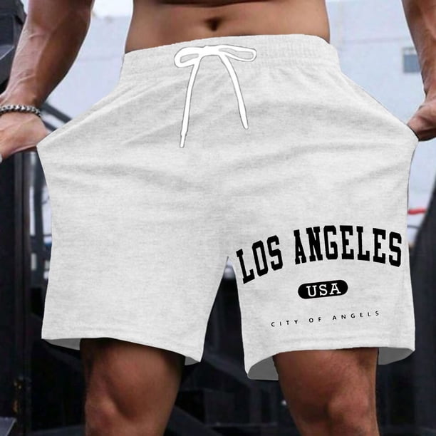 WILLBEST Pantalones Cortos Casuales para Hombre, para Uso Diario, con Estampado de Letras, Cómodos y Elegantes, para Verano, para Ir de Compras Por La Calle y Relajarse.