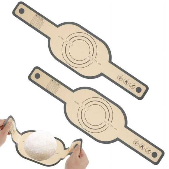 2pcs Silicone Bread Sling Non-Stick Silicone Baking Mat Sling Heat Resistant Silicone Dutch Oven Liner with Long Handle Reusable Silicone Bread Mat Sheets for Transfer Dough Baking