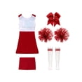 thumbnail image 4 of iiniim Tenues de Cheerleader pour Filles, Uniformes de Cheerleading pour Filles de Lycée, Robe de Danse à Sequins avec Pompons B Rouge 10, 4 of 5
