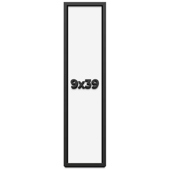 9x39 Shadow Box Frame Black | 1 inches Deep Real Wood Contemporary Shadowbox Display Frame | UV