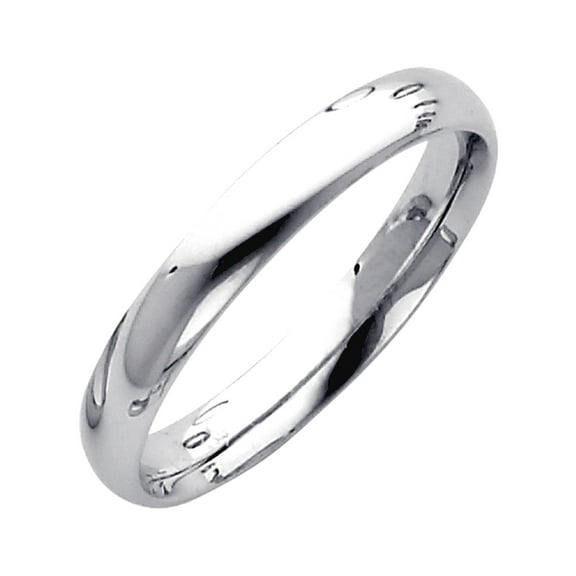 14k White Gold 3mm Comfort-Fit Wedding Band Ring Size 5.5 Wedding Band for Women and Men - 2.1 Grams