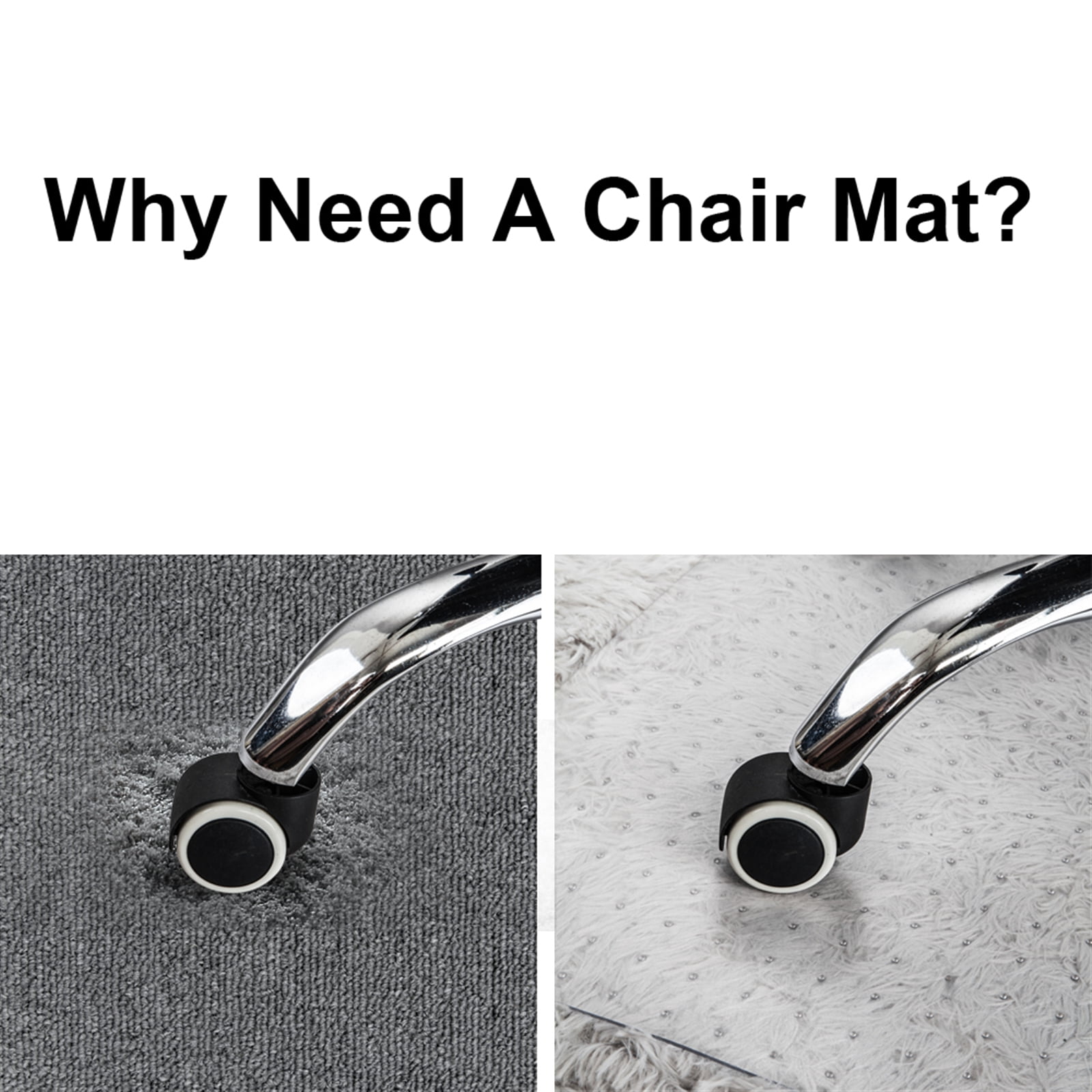 Transparent PVC Floor Protection Mat, Anti Scratch Chair Mat with Nail, Durable Clear Floor Mat, Smooth Glide Desk Chair Mat, Suitable for Tiles Concrete Floors Carpets Home Office Use