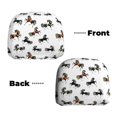 thumbnail image 3 of 2 PCS Car Headrest Cover, Cartoon Cool Horse Black White Soft Car Seat Head Rest Cover Protector Interior Car Accessories Seat Covers for Cars Truck Auto Only Covers, 3 of 8