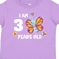 thumbnail image 4 of Inktastic I Am 3 Years Old Cute Smiling Butterfly with Flowers Girls Toddler T-Shirt, 4 of 5