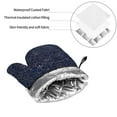thumbnail image 6 of Balery Copper-Gold Gloss Outline Navy Dark Blue Pattern Oven Mitts and Pot Holders 4 pcs Set, Kitchen Oven Glove High Heat Resistant 500℉ Oven Mitts with Non-Slip Silicone Surface, 6 of 6