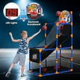 thumbnail image 4 of Joyfy LED Scoring Arcade Basketball Game with 4 Balls ,Adjustable Height 44"-55"Basketball Stand, Indoor Outdoor Play with Electronic Scoreboard, Hoop Toys Gift for Ages 3-12 Years, 4 of 9
