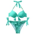 thumbnail image 1 of Traje de Baño de Tres Piezas para las Mujeres de Moda Casual Corbata Sexy Cintura Alta Cristal Beach Bikini Set, Poliéster, 1 of 9